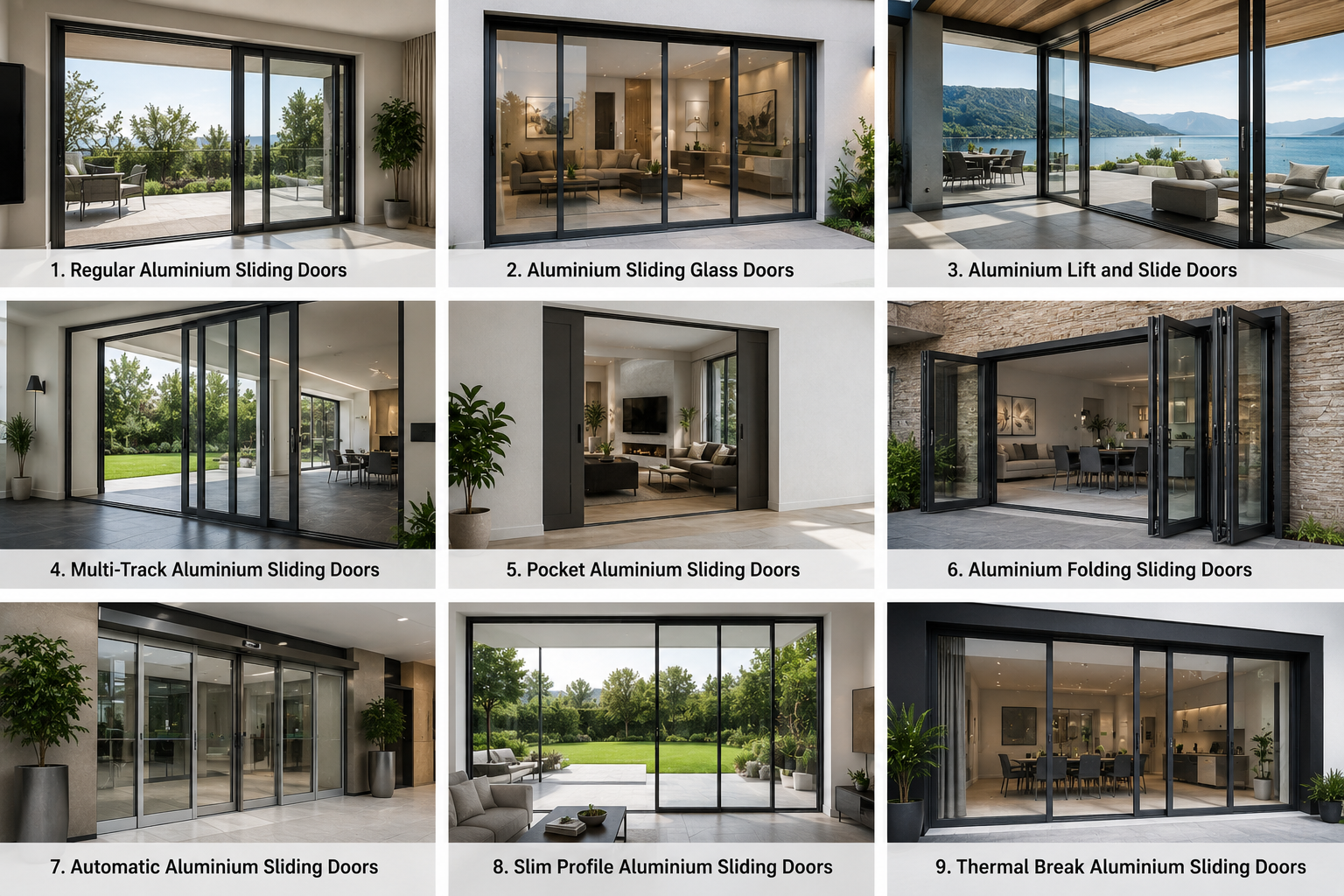 Types of Aluminium Sliding Doors