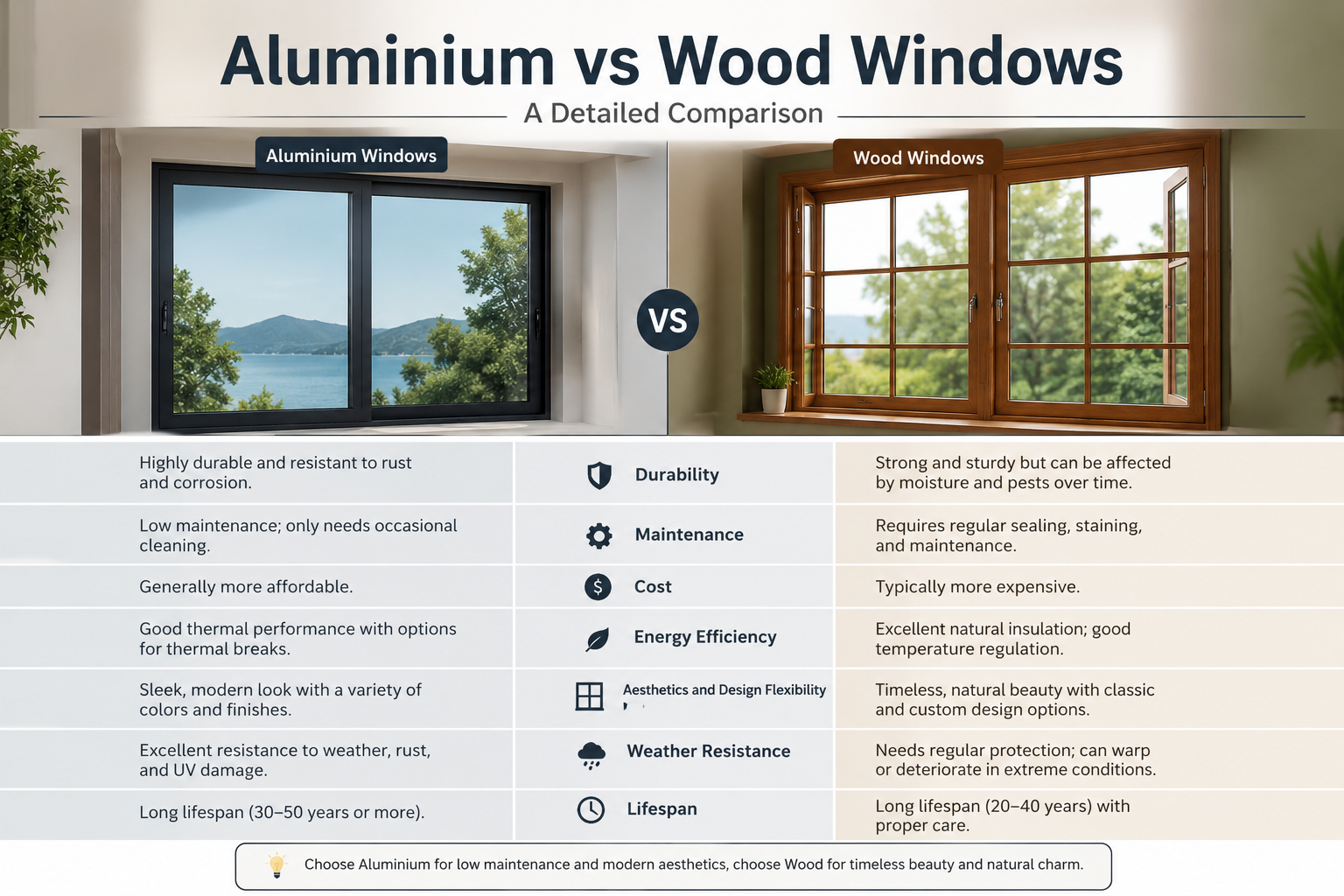 Aluminium vs Wood Windows