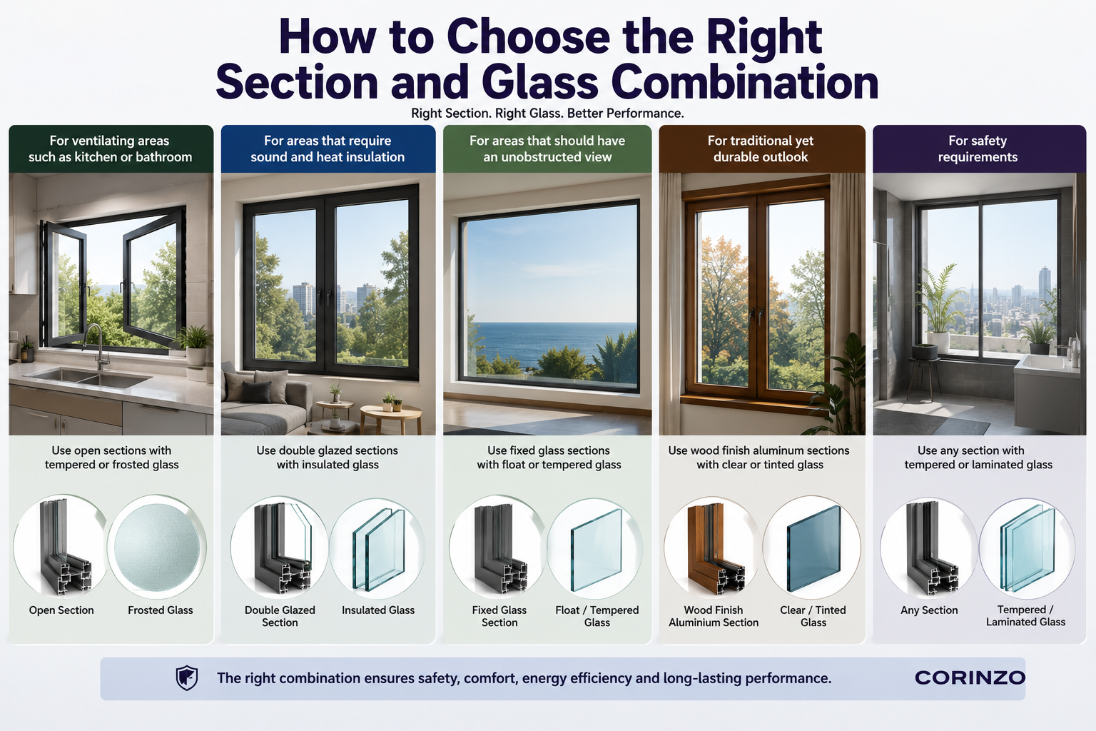 How to Choose the Right Section and Glass Combination