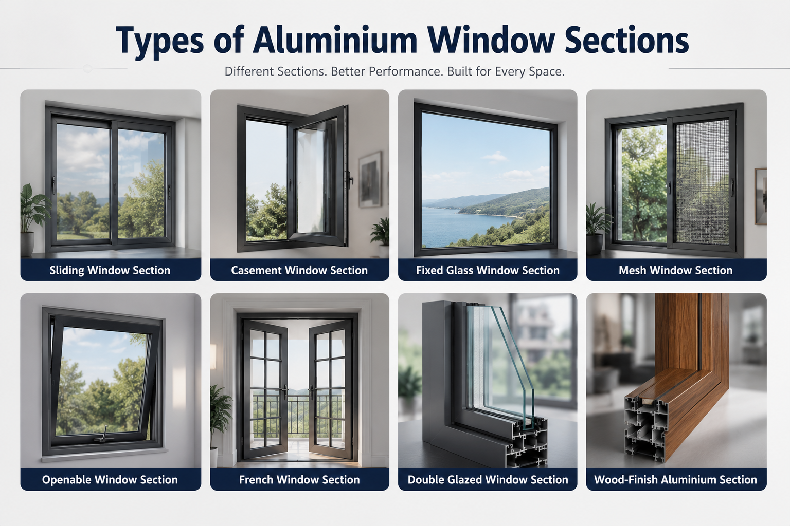 Types of Aluminium Window Sections