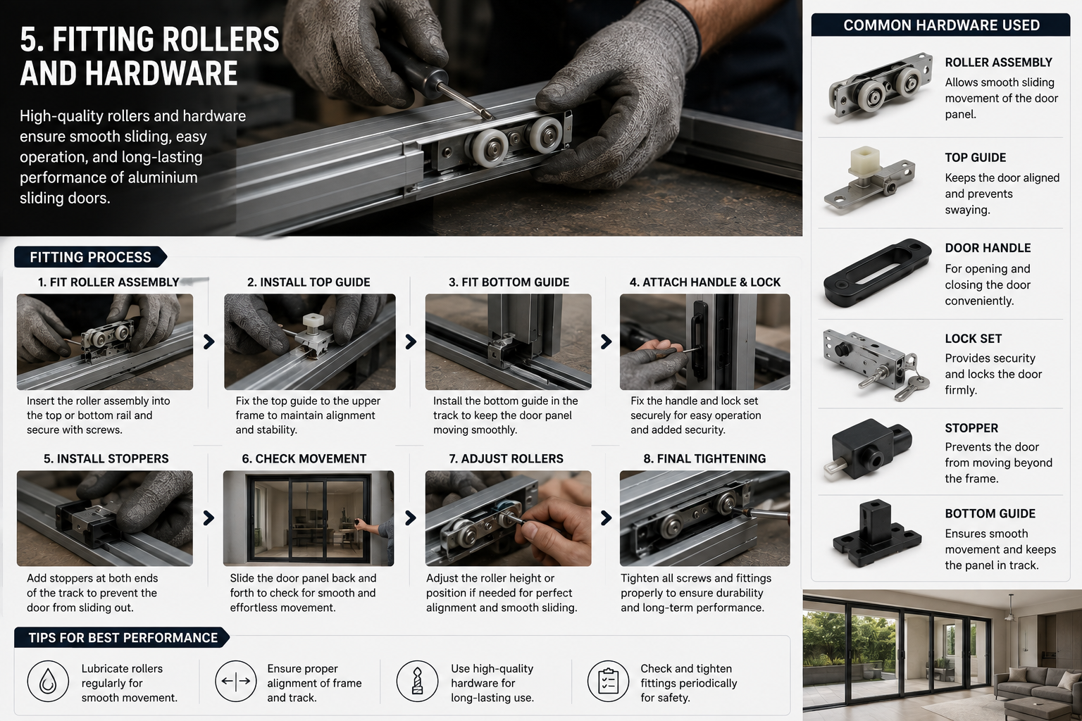 Fitting Rollers and Hardware