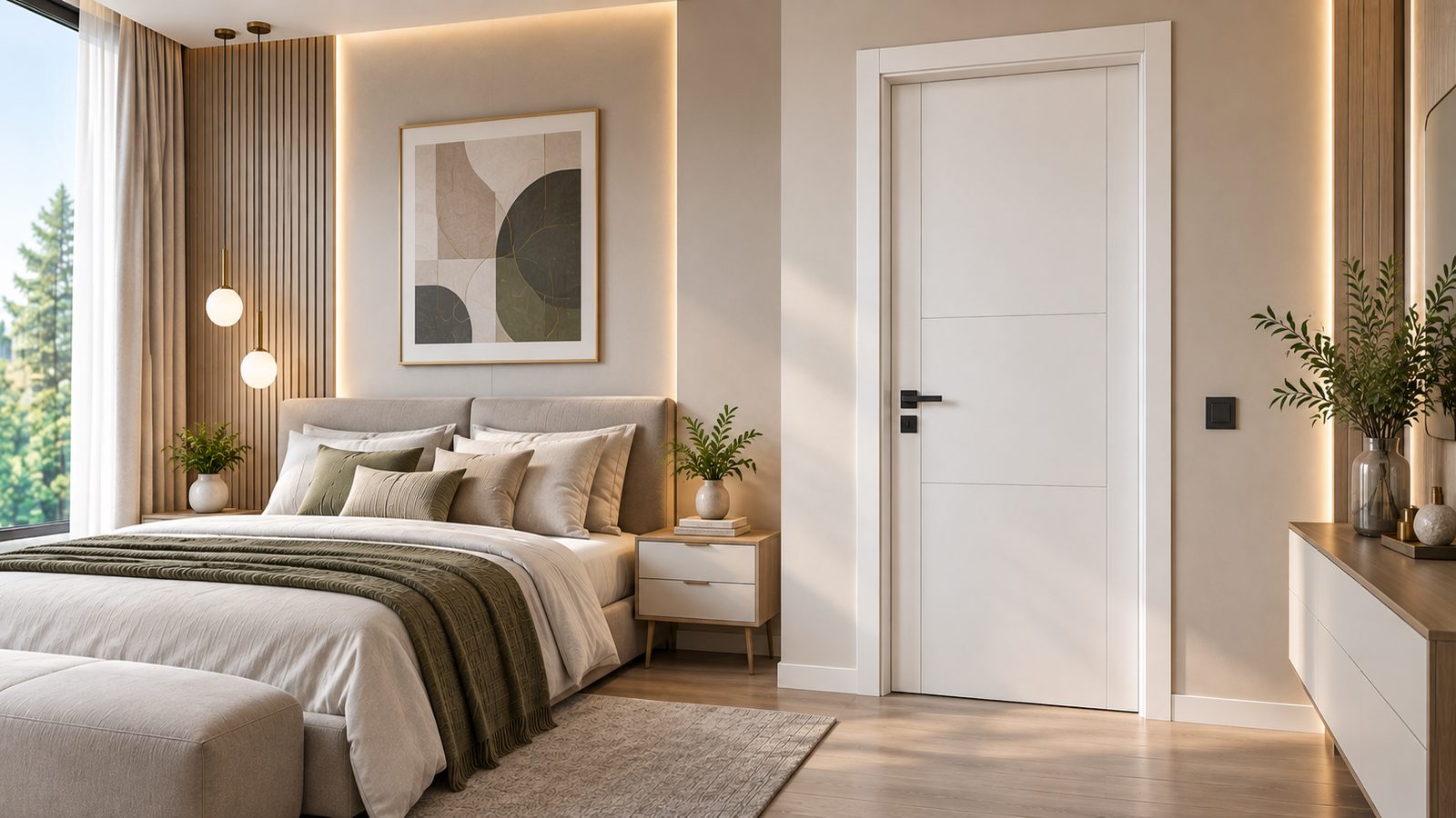 White Bedroom Door Frame