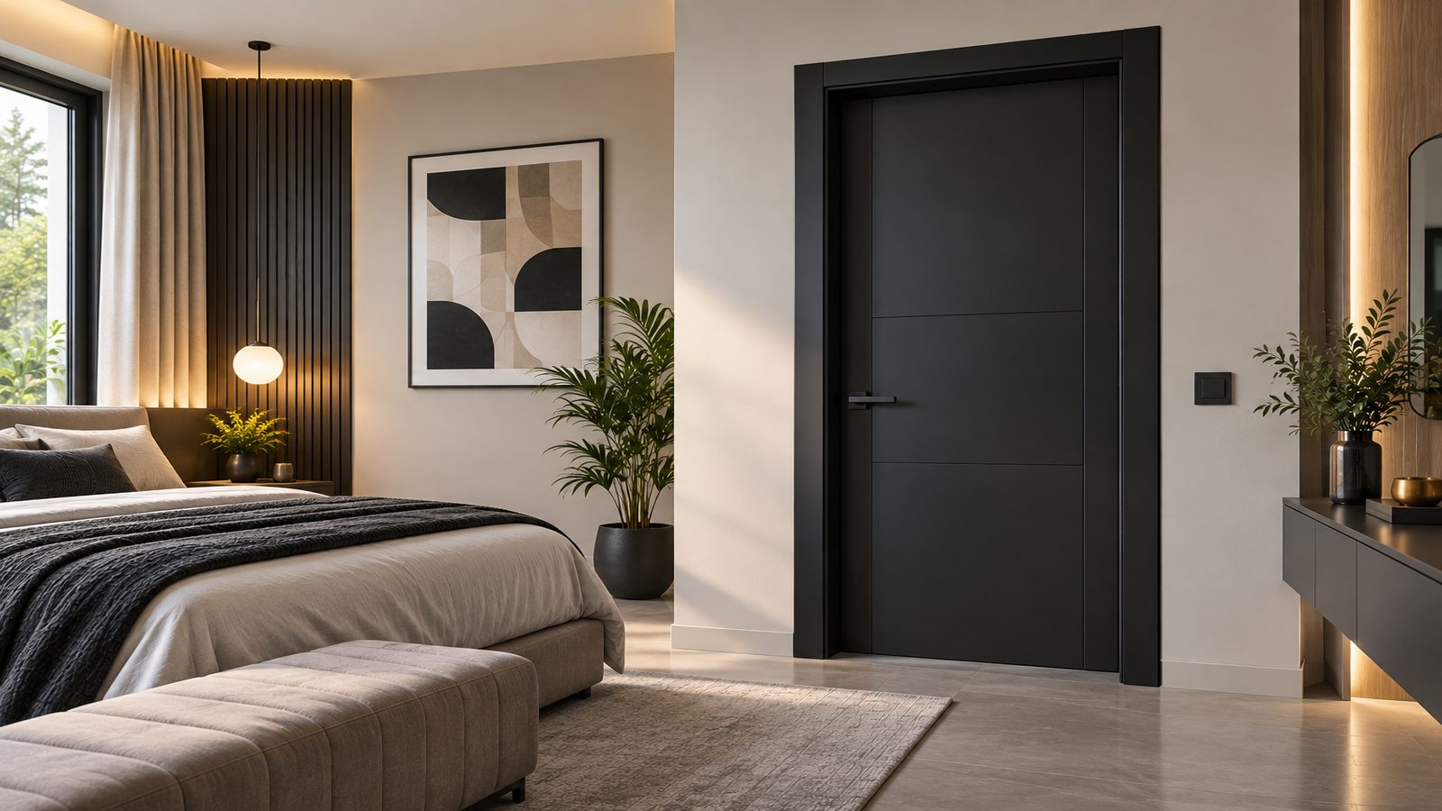 Black Bedroom Door Frame