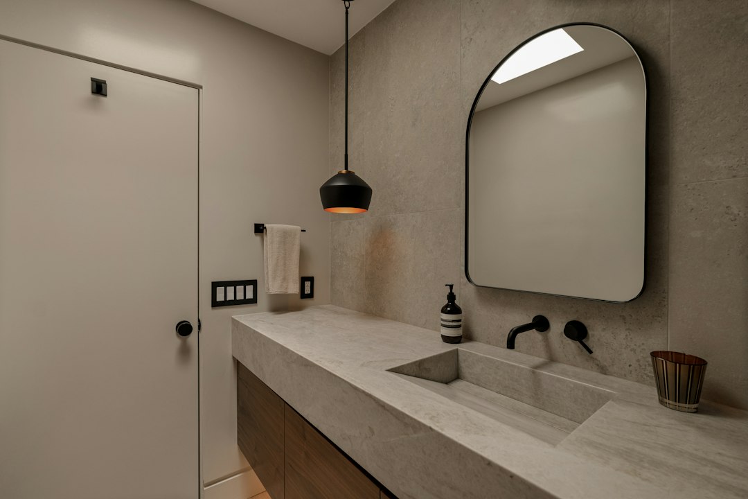 Aluminium door for bathroom - modern bathroom interior