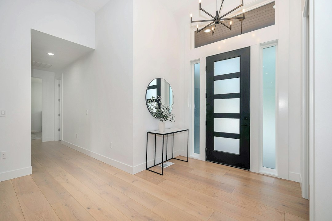 Aluminium door design - modern glass entrance of a house