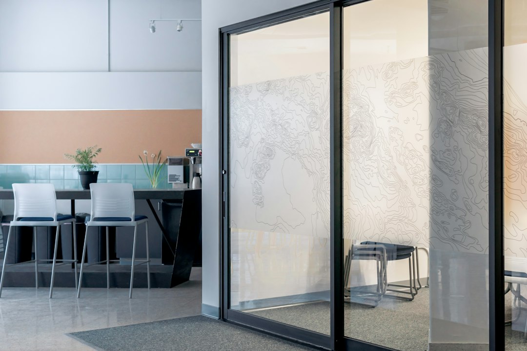 Black powder coated aluminium sliding door