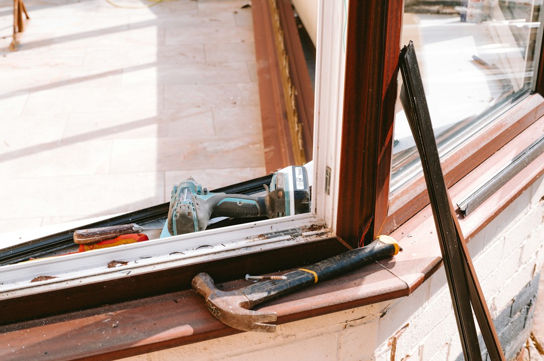 Sliding window repair - tools on a window sill