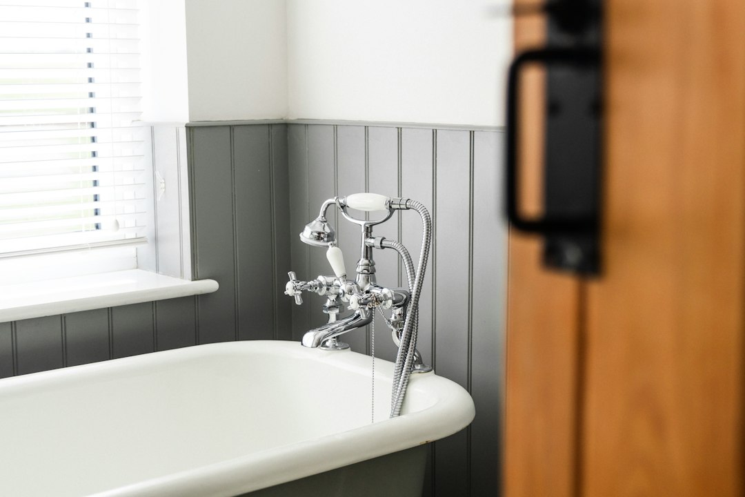 Looking through an open bathroom door